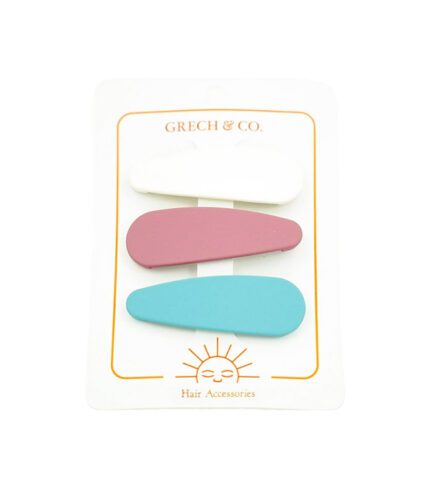 NEW SNAP CLIP SET OF 3 - DOVE WHITE, MAUVE ROSE, SKY BLUE