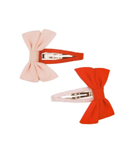 FABLE BOW CLIPS SET OF 2 - BLUSH BLOOM+CAJUN BLOSSOM