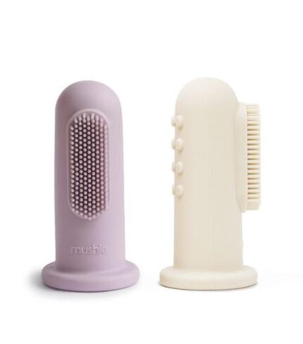 Mushie Finger Toothbrush (Soft Lilac/Ivory)