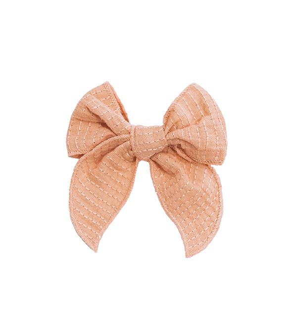 Fable Bow - Stripe Coral