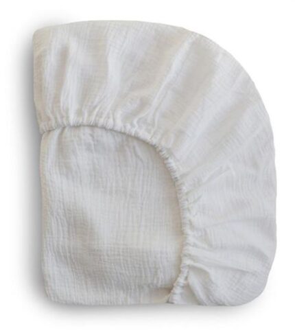 Mushie Crib Sheet Medium White