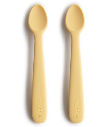 Mushie Silicone Feeding Spoons 2-Pack Pale Daffodil