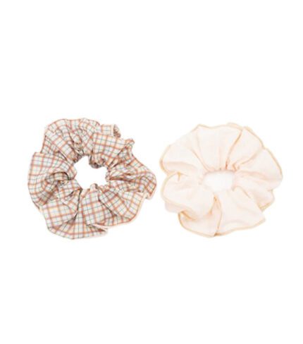 HAIR SCRUNCHIE SET OF 2 - PLAID PATTERN