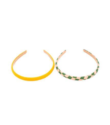 HEADBANDS SET OF 2 - CHECKS SUNSET + ORCHARD